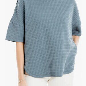 Waffle Knit Top Max Studio Flint Blue